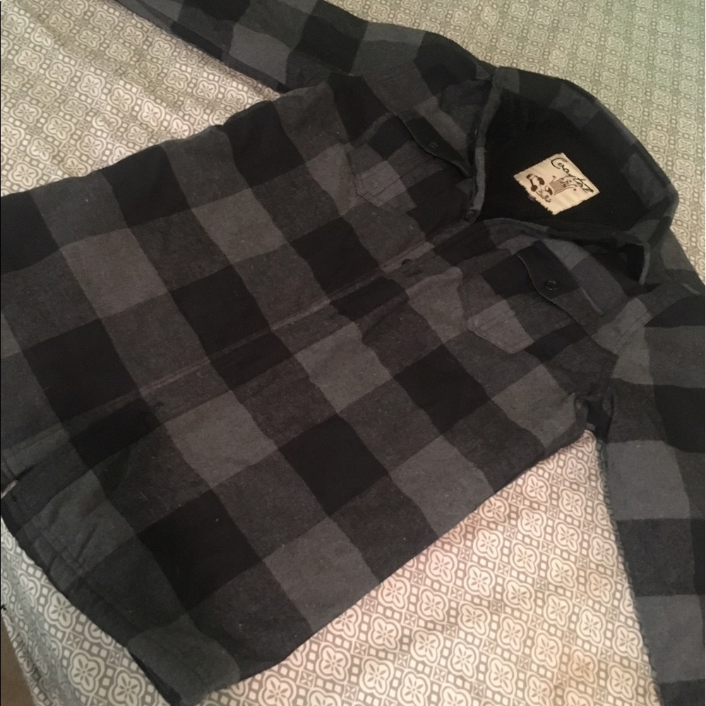 Coastal Plaid button down|| Furred Lining