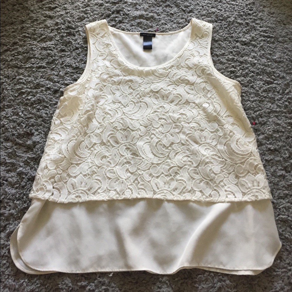 Chiffon & lace tank