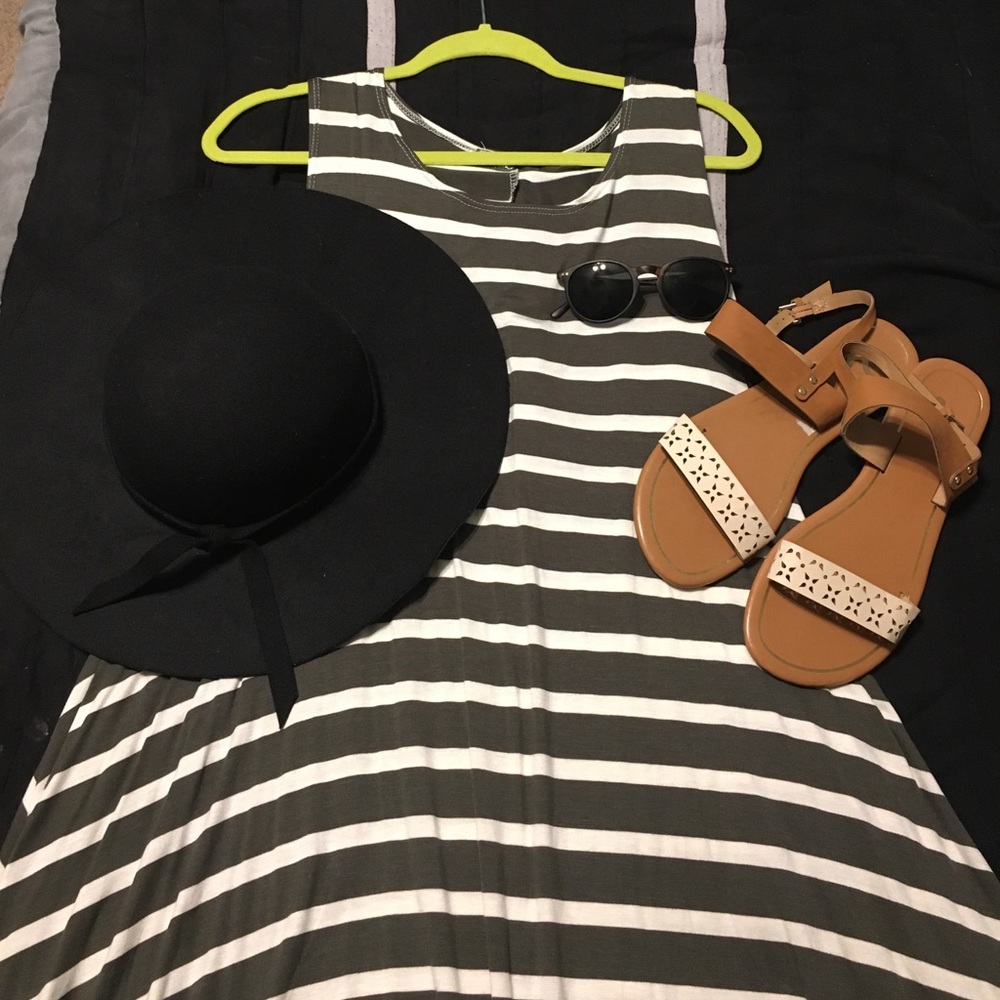 Strip shift dress