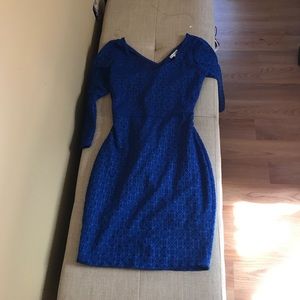 Little open back blue dress