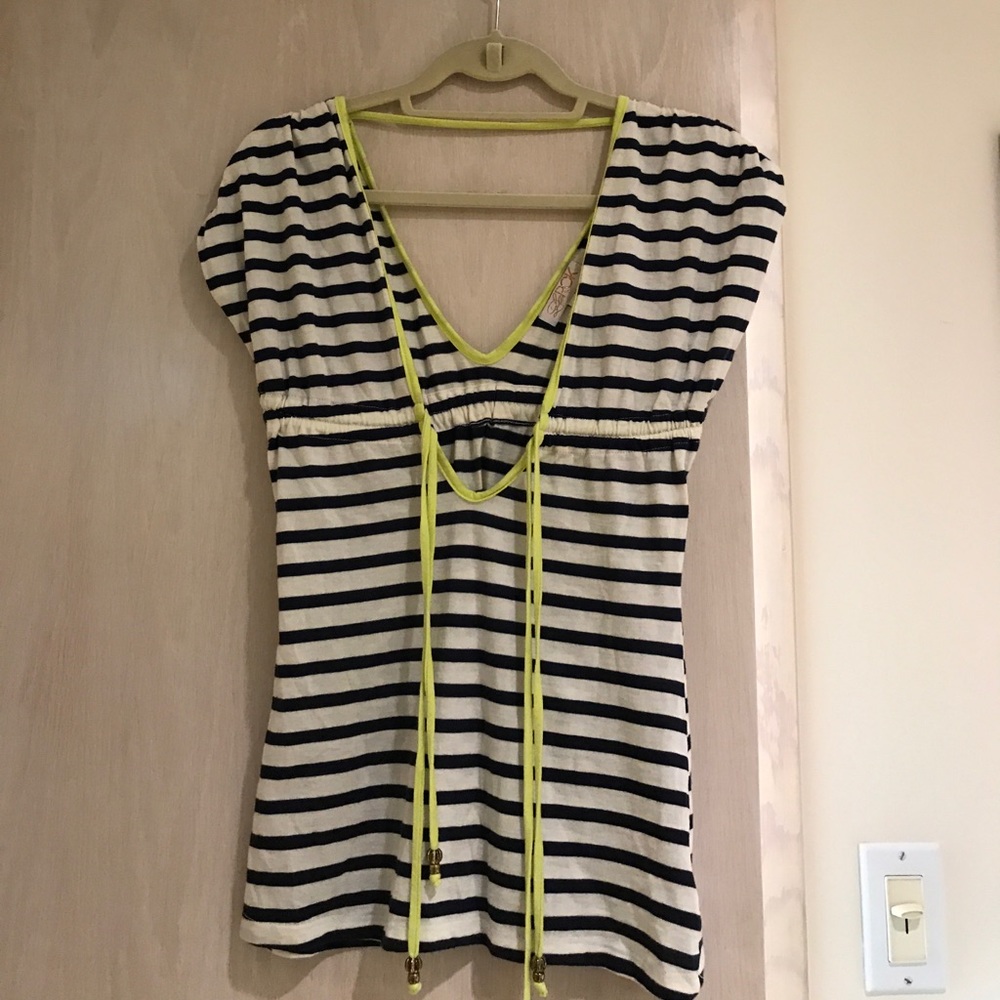 Larok Cover Up Top Size Small Draw String Tie - image 1
