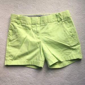 Yellow-green J. Crew Chino 5" Shorts - Size 2