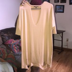 Choker Neck Deep Plunge T-Shirt Dress