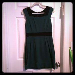 Green dress with a black stripe down the side