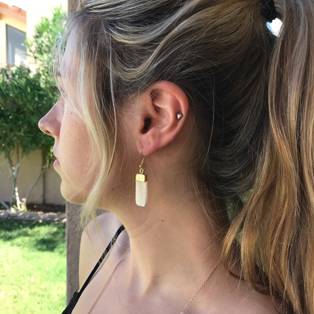 Quartz earrings