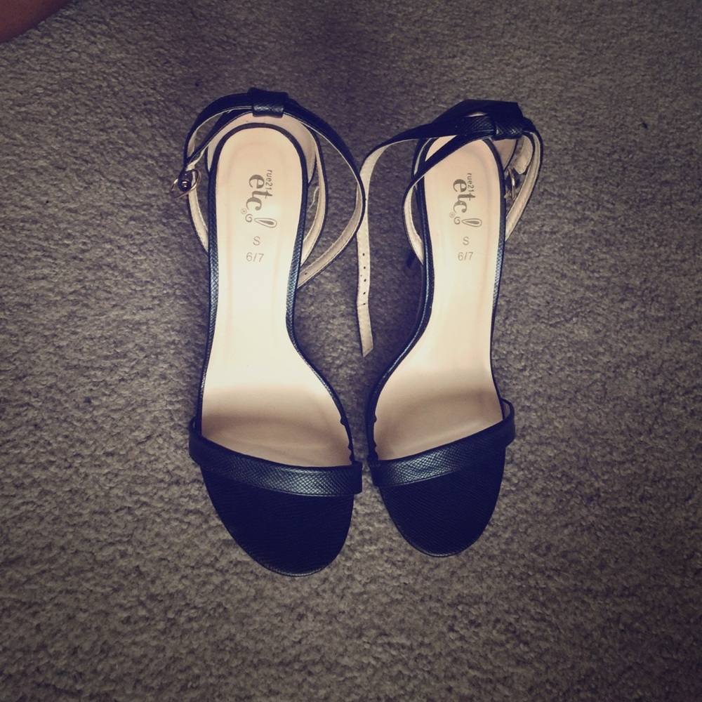 Black ankle strapped heels