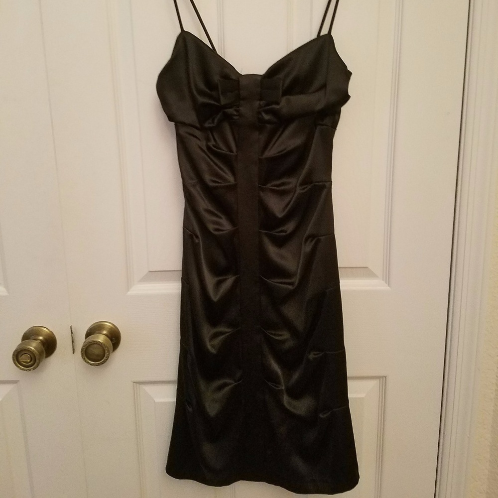 Silk Bodycon Black Dress
