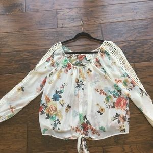 Sheer long sleeve top.