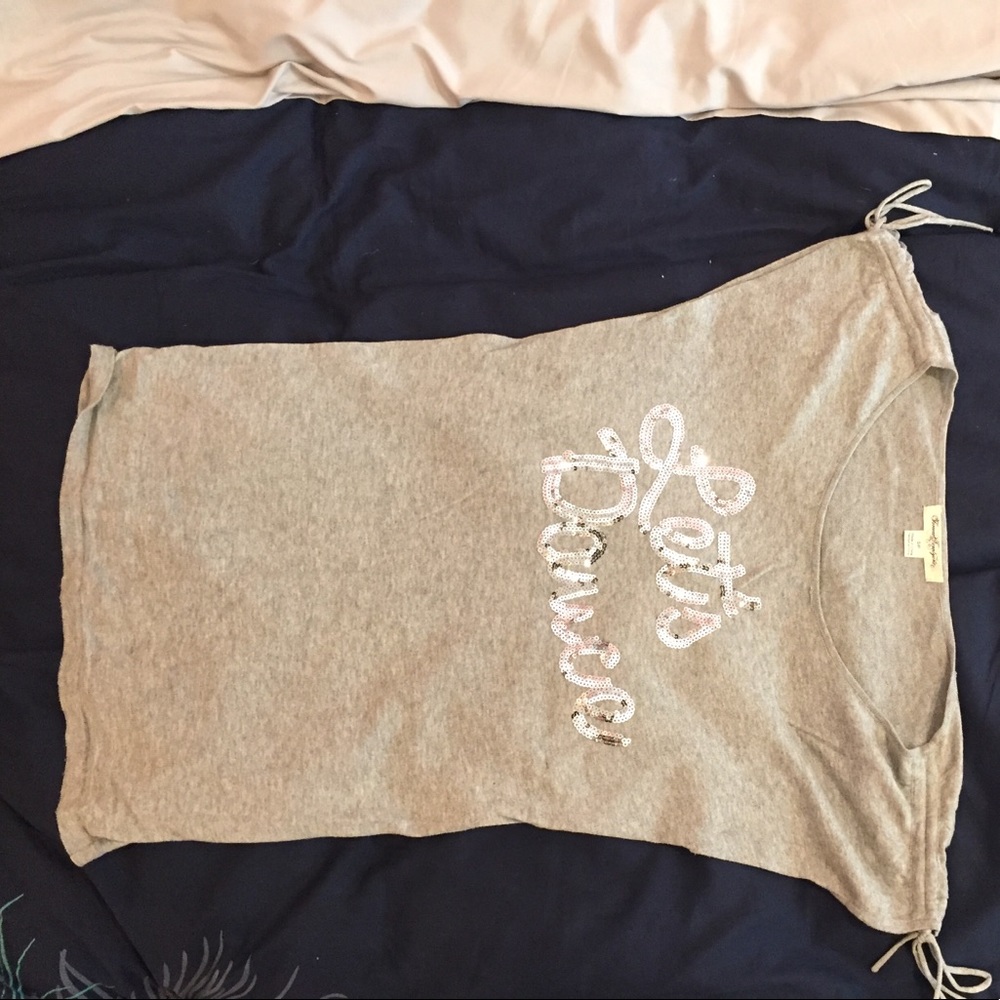 "Let's Dance" silver sequenced grey shirt