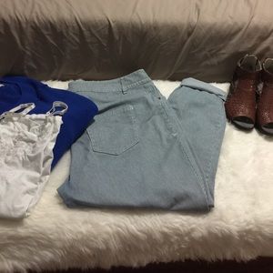 Lane Bryant blue pinstripe jeans. Worn 3x