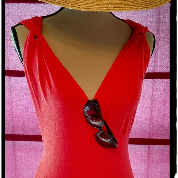 Sophie Max Crisscross Cotton Orange Tank Top Sz S - Picture 3 of 8