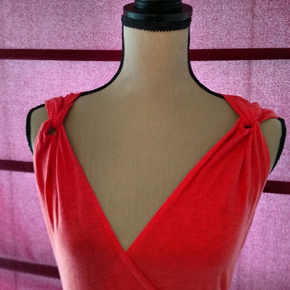 Sophie Max Crisscross Cotton Orange Tank Top Sz S - Picture 4 of 8