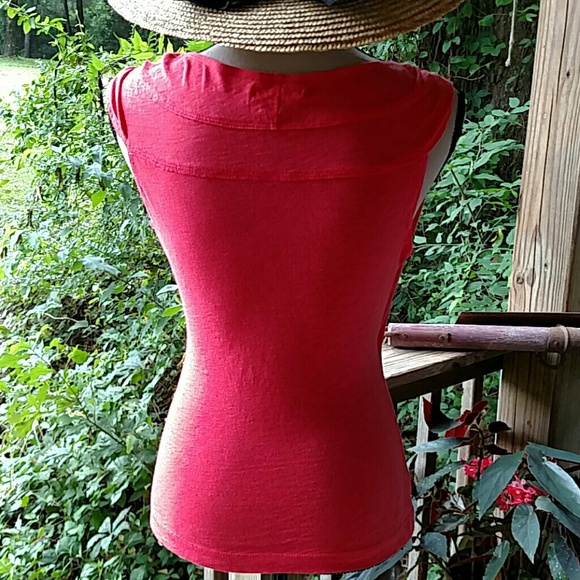 Sophie Max Crisscross Cotton Orange Tank Top Sz S - Picture 6 of 8