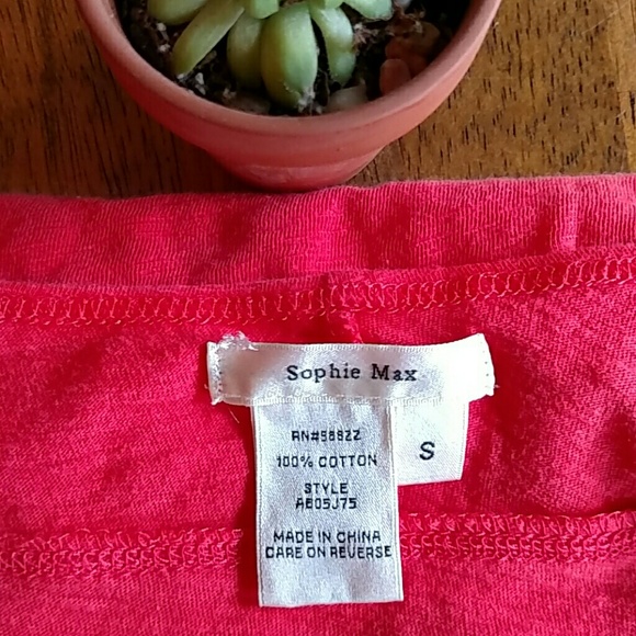 Sophie Max Crisscross Cotton Orange Tank Top Sz S - Picture 8 of 8