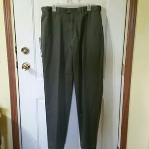 Men's Savane No Iron Green Pants 36 x 34 NWT