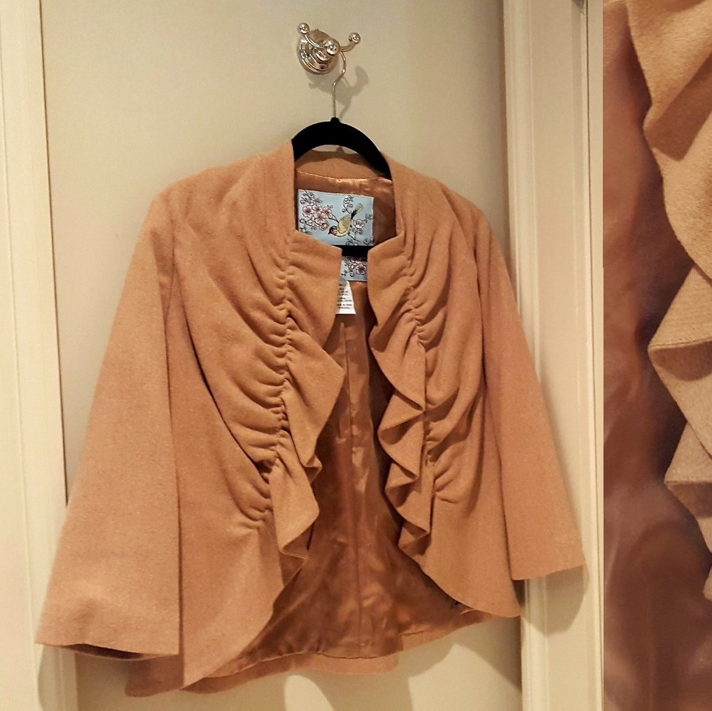 Tabitha at Anthropologie blazer ruffled lapels