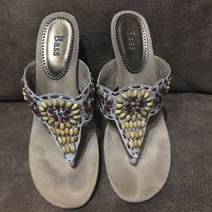 Jeweled Bass Wedge Sandals.