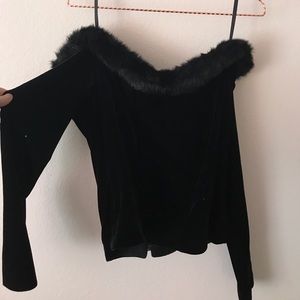 Off the shoulder black top