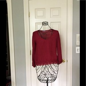 Red long sleeve with Arm Slits