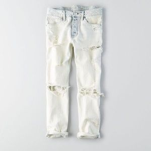 AEO high-waisted distressed Tomgirl cropped jeans