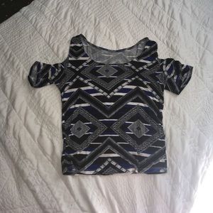 A off the shoulder tee shirt