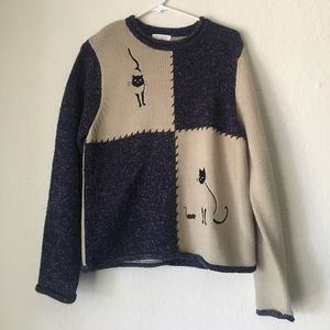 Heavy and thick wool cat sweater