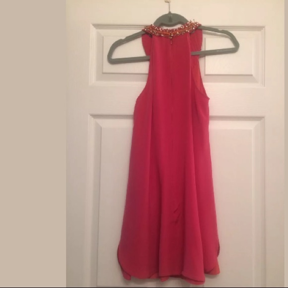 French Connection pink dress with beaded collar, 2 - Picture 2 of 6