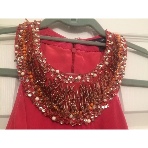 French Connection pink dress with beaded collar, 2 - Picture 4 of 6