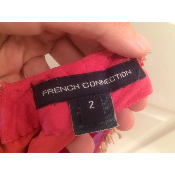 French Connection pink dress with beaded collar, 2 - Picture 6 of 6