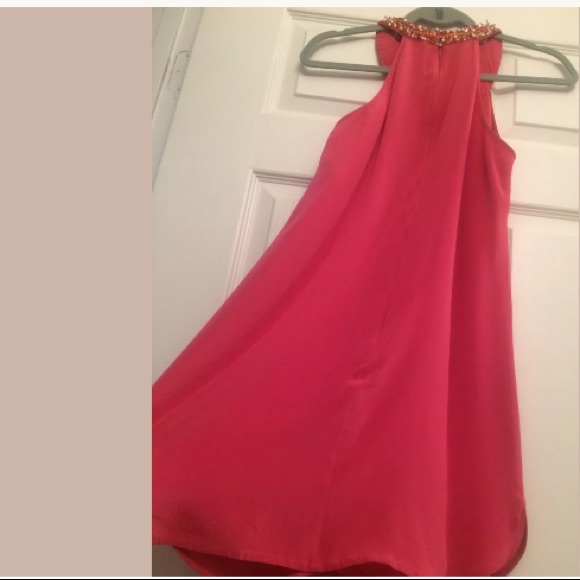 French Connection pink dress with beaded collar, 2 - Picture 3 of 6