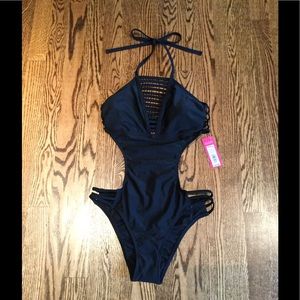 Brand new black one piece suit
