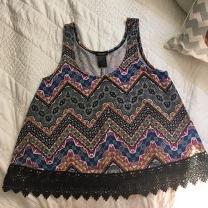 A tank top with designs