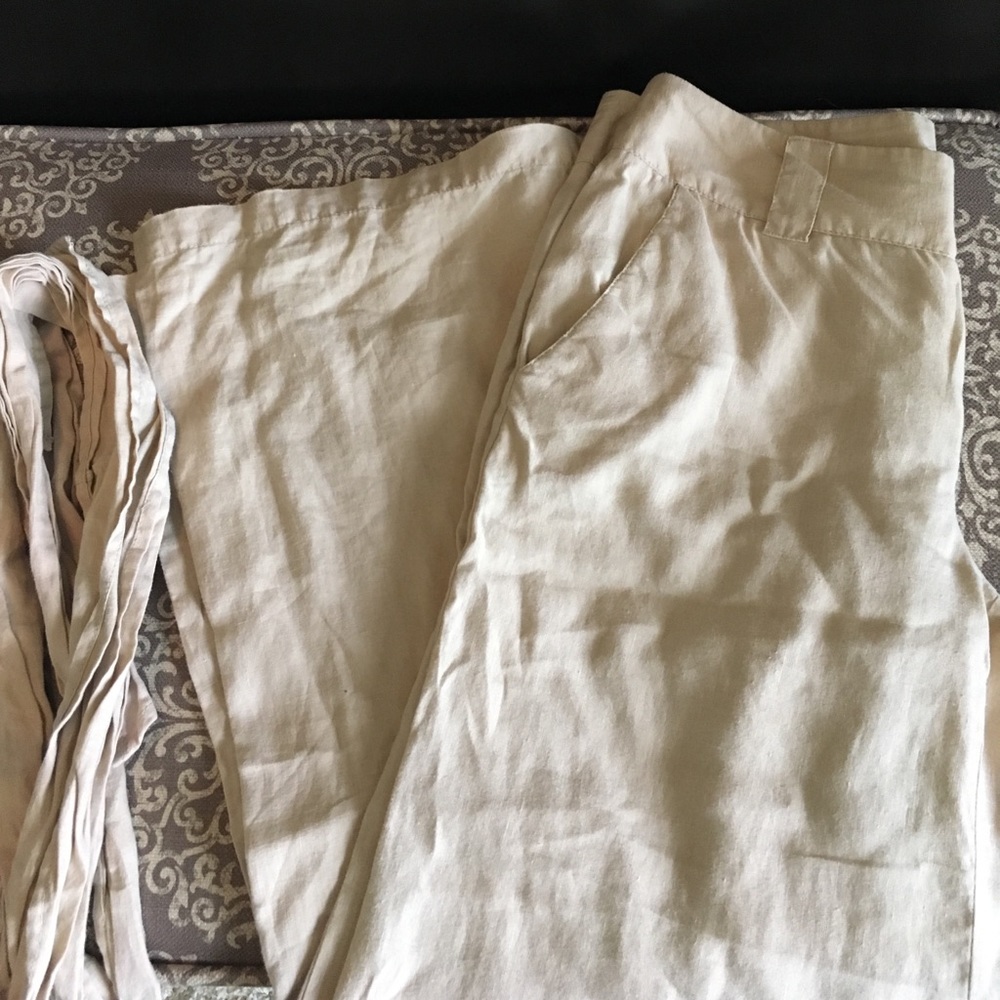 LOFT Marisa Fit Wide Leg Linen Trouser