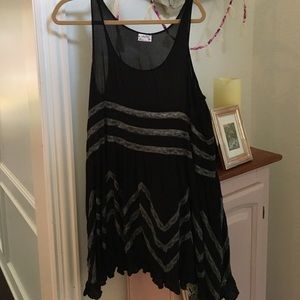 FREE PEOPLE black/gray lace dress/tunic
