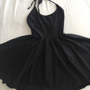American Apparel nylon black skater dress