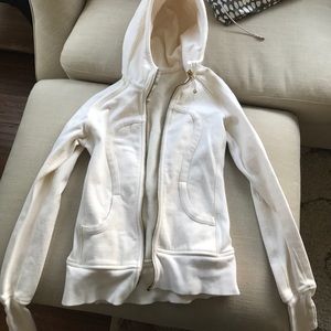 Cream zip up hoodie