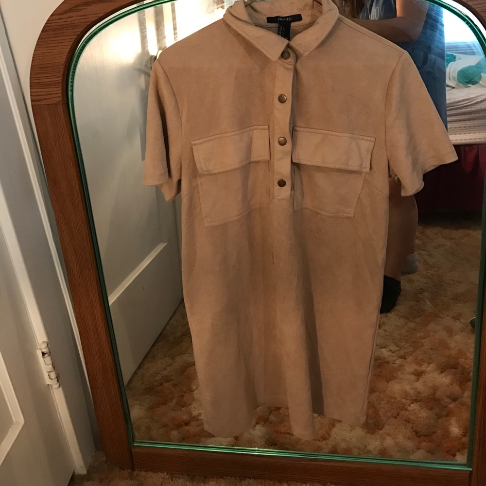 Forever 21 Beige Collared Dress