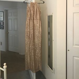 Amsale 'chandler' gold sequin gown size 2