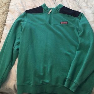 Vineyard vines-- half zip (teal & navy)