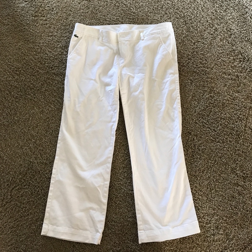 Lacoste white cropped pants