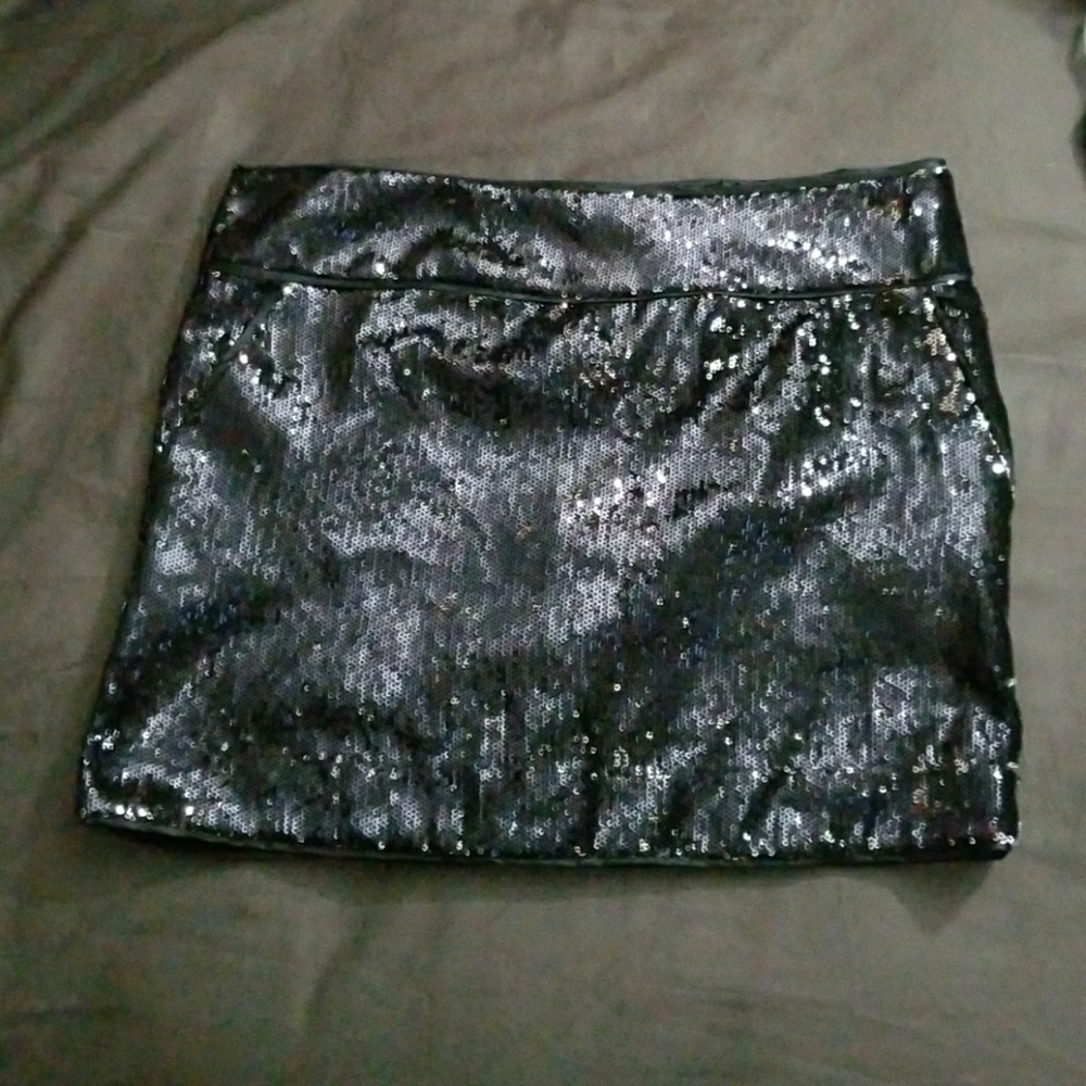 Black sequin skirt.