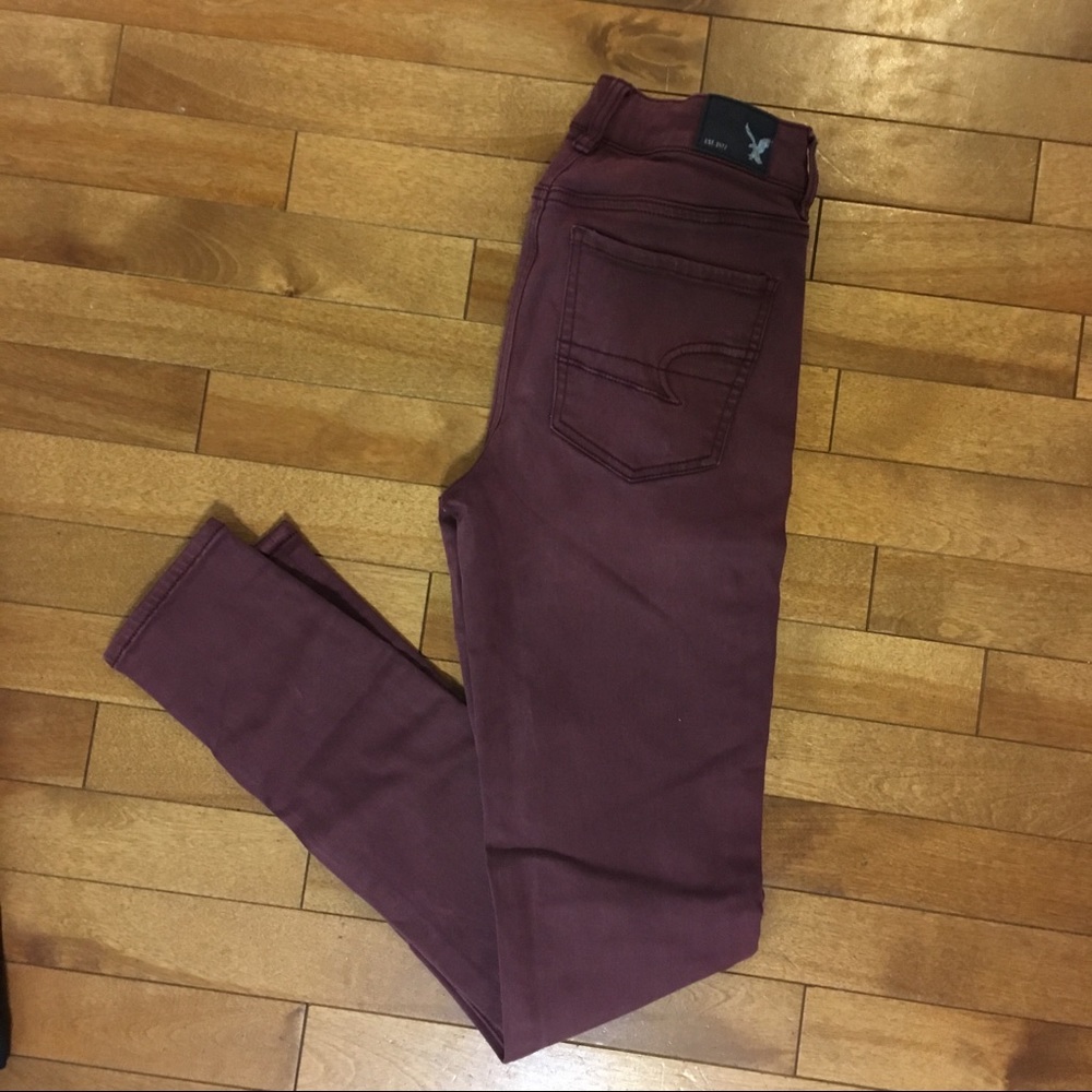 Burgundy American Eagle Jeans size 4