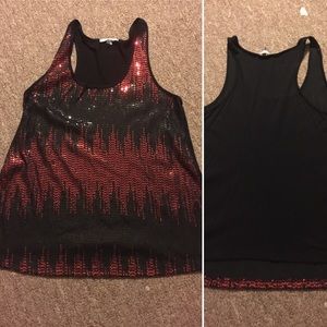 Black and red sparkly top. Worn 2-3x.