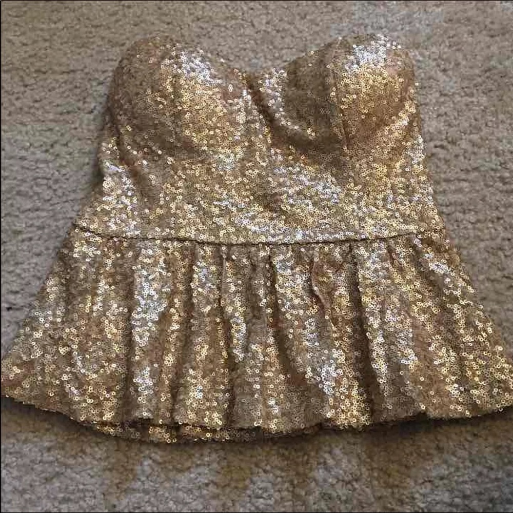 Gold tube top
