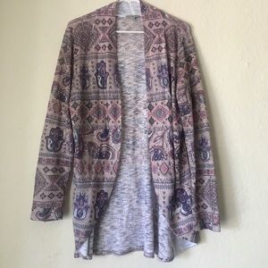 Hamsa and tribal design cardigan
