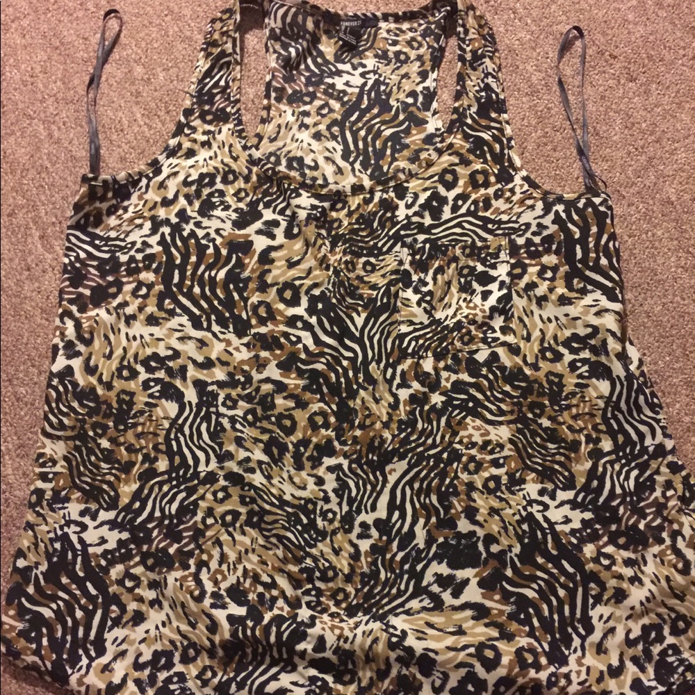 Leopard print tank top .