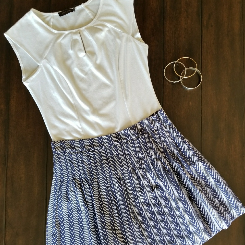 Gap Navy and White Print Skirt