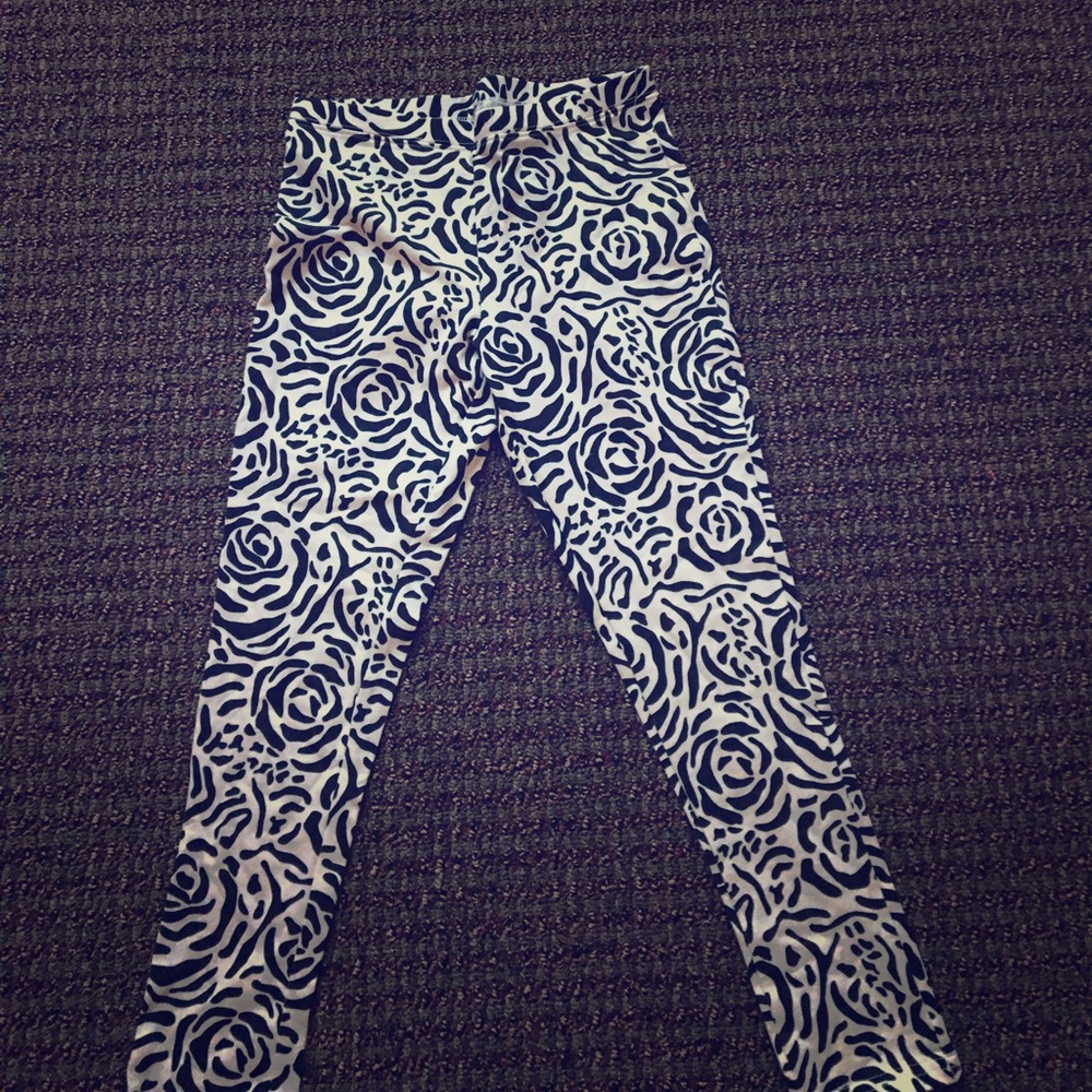 white roses leggings for girls