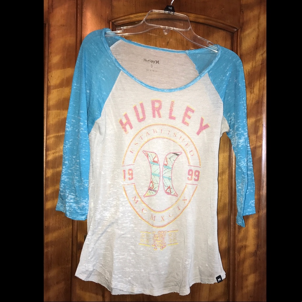 3/4 sleeve, see through Hurley shirt, size- S