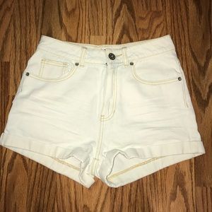 White High Waisted Shorts